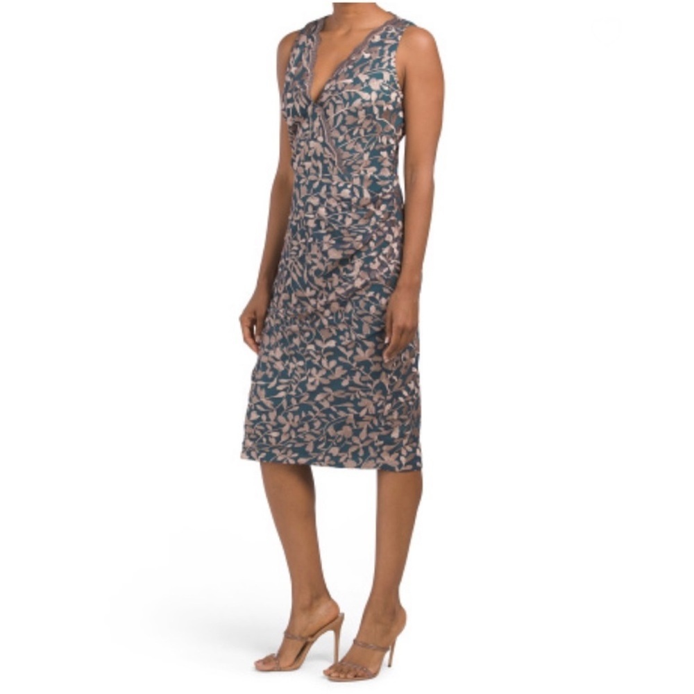 JS Collections Teal and Gold Patterned Garment